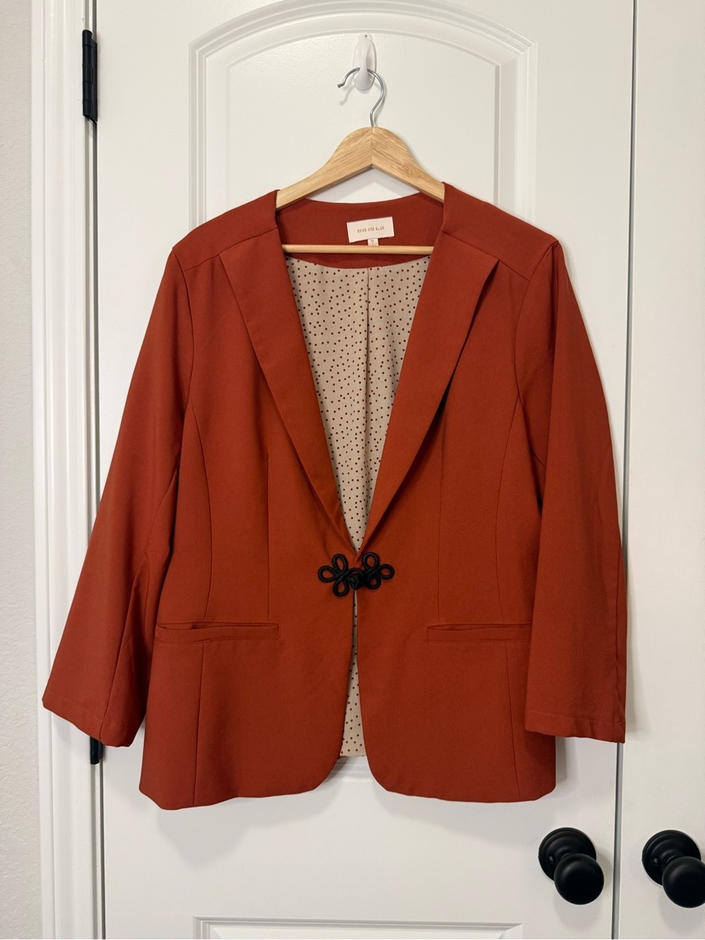 Skies Are Blue - Rust Orange Blazer Jacket - XL